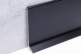 Алюминиевый напольный плинтус Русский профиль, анодированный черный матовый, 60х11,2х2500 мм, 1 м.п